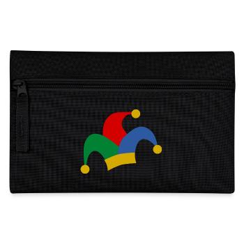 Fasching Clown Mütze - Federtasche - Schwarz - Vorne