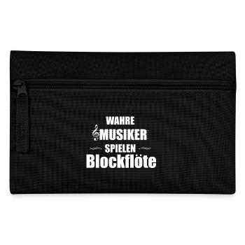 Blockflöte Instrument Geschenk - Federtasche - Schwarz - Vorne