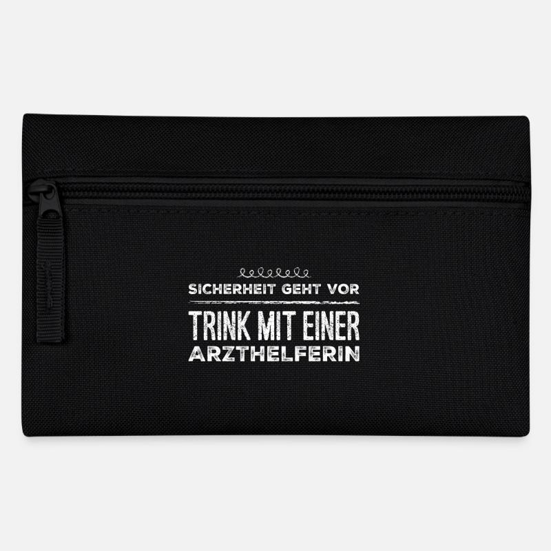 Arzthelferin T-Shirt Geschenk - Federtasche - Schwarz