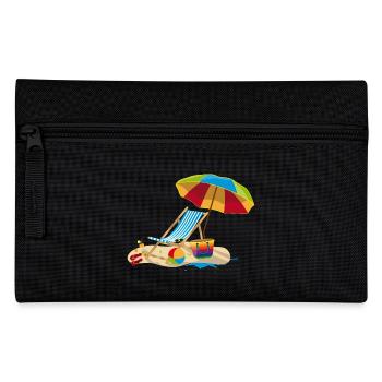 Lounger on the beach - Relaxing on holiday - Pencil Case - black - Front