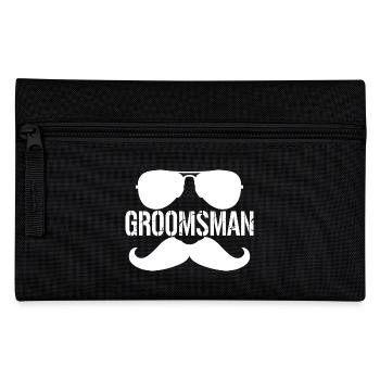 Groomsman - Schnurrbart & Monocole Bachelor Party - Federtasche - Schwarz - Vorne