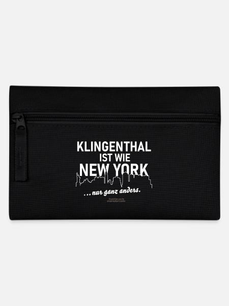 Klingenthal 😃 ist wie New York Spruch - Federtasche - Schwarz