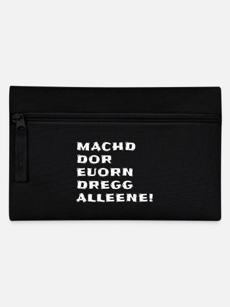 Sächsischer Dialekt Sachsen Spruch - Federtasche - Schwarz