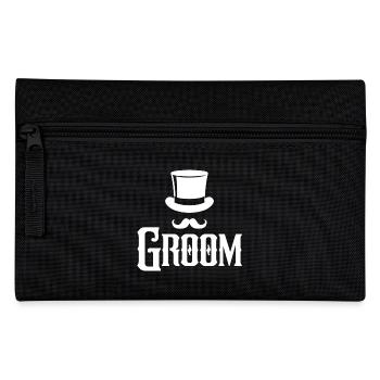 Groom Cool Top Hat & Moustache Mens Enterrement de vie de garçon - Trousse - noir - Devant