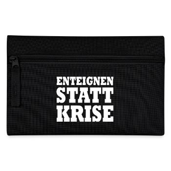 Enteignen statt krise - Federtasche - Schwarz - Vorne