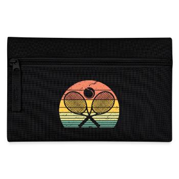 Retro Tennis Racket Tennis Player Ping Pong Game - Pencil Case - black - Front