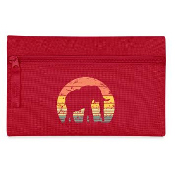 Elefant Retro Silhouette Tierwelt Elefantenliebhaber - Federtasche - Rot - Vorne