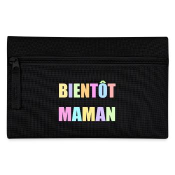 Bientôt maman, future maman, grossesse enceinte - Trousse - noir - Devant