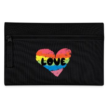 Cœur LGBT Amour Arc-en-ciel Droits Homosexuels - Trousse - noir - Devant