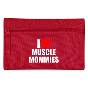 I love muscle mommies - Federtasche - Rot - Vorne