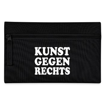 Kunst gegen rechts - Federtasche - Schwarz - Vorne