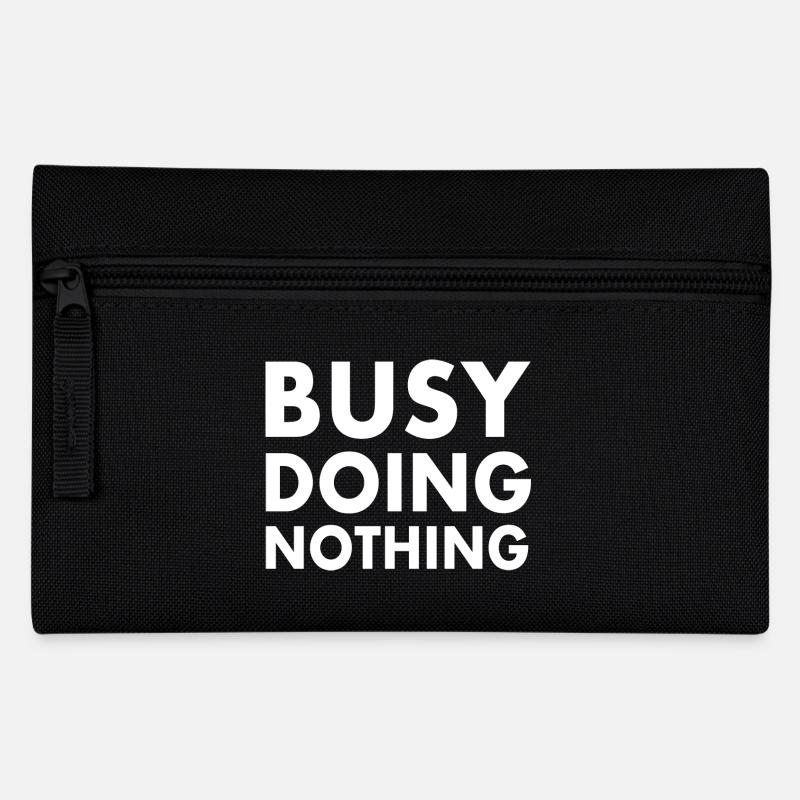 busy doing nothing - Federtasche - Schwarz