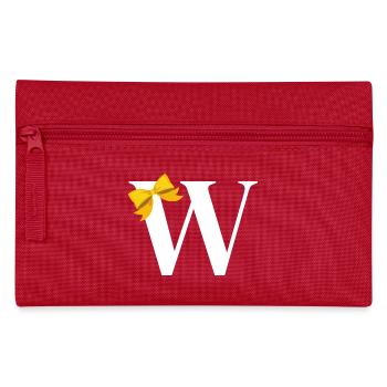 Lettre w nœud jaune - Trousse - rouge - Devant