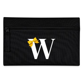 Letter w yellow bow - Pencil Case - black - Front