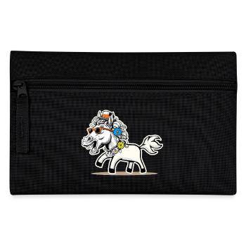 lustig witzig spaßig Pferd Pferde Gaul Kinder Kind - Federtasche - Schwarz - Vorne