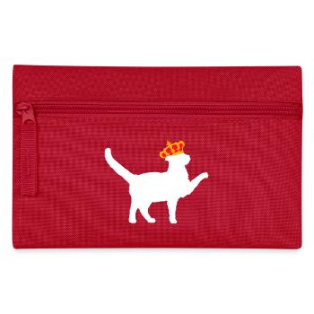 King Cat Royale Crown Queen King Silhouette - Pencil Case - red - Front