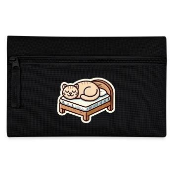 Cute Cat sleeping on the bed - Pencil Case - black - Front