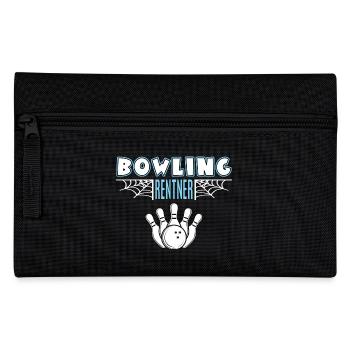 Bowling Bowler Rentner Rente Ruhestand Spieler - Federtasche - Schwarz - Vorne
