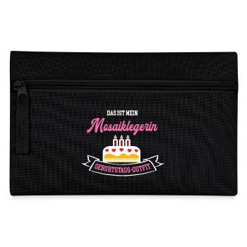 Mosaiklegerin Geburtstag Geburtstagsgeschenk Geb - Federtasche - Schwarz - Vorne