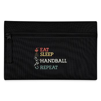 Eat Sleep Handball Repeat - Sportliches Design für - Federtasche - Schwarz - Vorne
