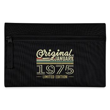 Janvier 1975 anniversaire Janvier 1975 cadeau 1975 - Trousse - noir - Devant