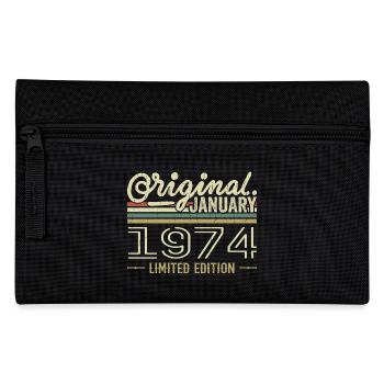 Januar 1974 Geburtstag Januar 1974 Geschenk 1974 - Federtasche - Schwarz - Vorne