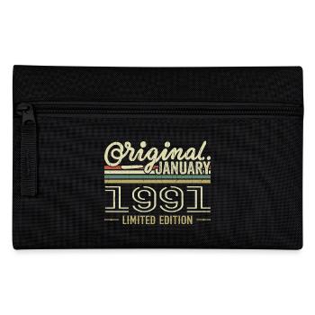 Janvier 1991 anniversaire Janvier 1991 cadeau 1991 - Trousse - noir - Devant
