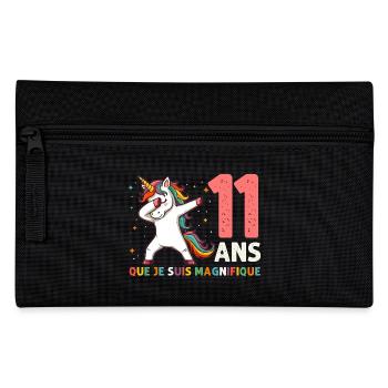 Licorne Dab Cadeau 11 Ème Anniversaire 11 Ans - Trousse - noir - Devant