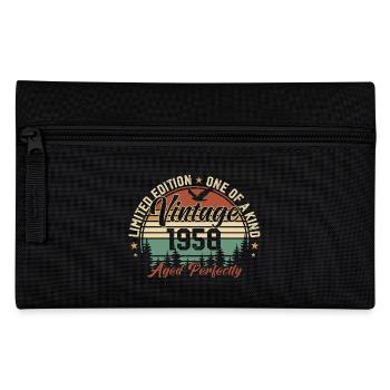 Jahrgang 1958 Retro 1958 Geburtstagsgeschenk 1958 - Federtasche - Schwarz - Vorne