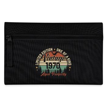Jahrgang 1970er Retro 1970er Jahre Geburtstagsgeschenk - Federtasche - Schwarz - Vorne