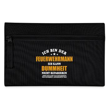 Feuerwehrmann - ich kann Dummheit nicht reparieren - Federtasche - Schwarz - Vorne
