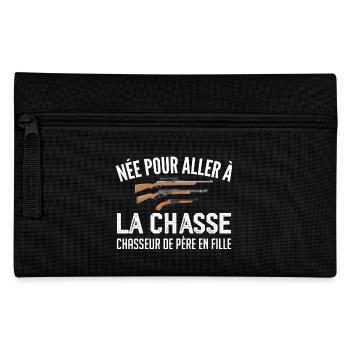chasseur née pour aller à la chasse père et fille - Trousse - noir - Devant