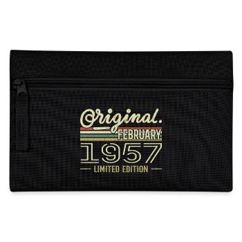 February 1957 Gift - February 1957 Birthday - Pencil Case - black - Front