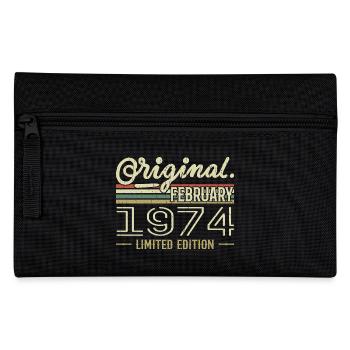 February 1974 Gift - February 1974 Birthday - Pencil Case - black - Front