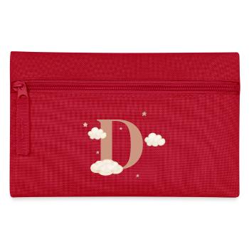 Letter d clouds stars - Pencil Case - red - Front