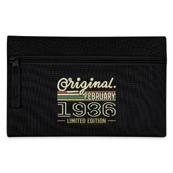 February 1986 Gift - February 1986 Birthday - Pencil Case - black - Front