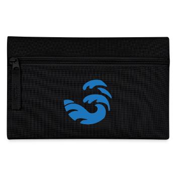 Design simple de vague bleue de forme ronde - Trousse - noir - Devant