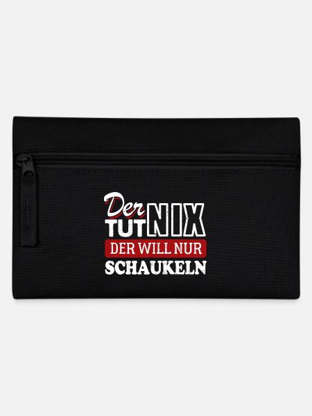 Der tut nix der will nur schaukeln - Spruch - Federtasche - Schwarz