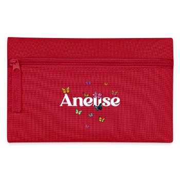 Schöner Mädchenname mit Schmetterlingen ANELISE - Federtasche - Rot - Vorne