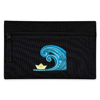 Bateau en papier et océan - Trousse - noir - Devant