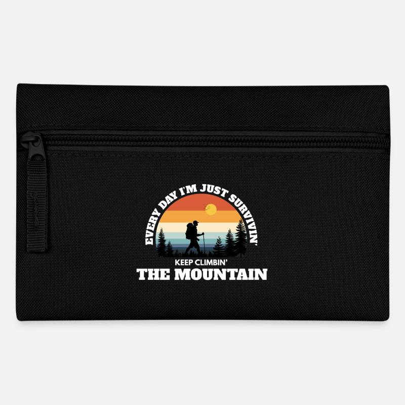 Keep Climbing The Mountain – Deep Adventure Sunset - Pencil Case - black