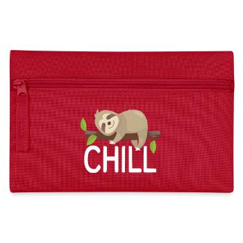 Chill Faultier auf Ast süßes Relax Design - Federtasche - Rot - Vorne