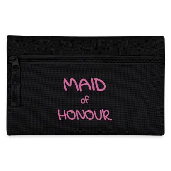 Mädchen der Ehre (Hochzeit, Polterabend, Braut - Federtasche - Schwarz - Vorne