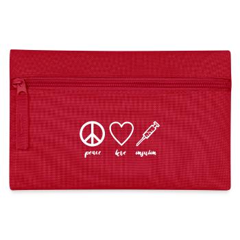 Diabetes Peace Love Insulin - Pencil Case - red - Front