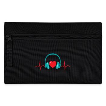 DJ Heartbeat Headphones - Pencil Case - black - Front