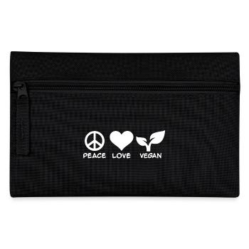 Peace Love Vegan - Pencil Case - black - Front