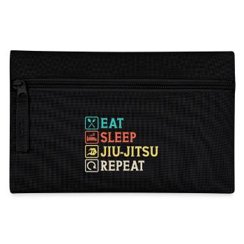 Eat Sleep Jiu-Jitsu Repeat Jiu Jitsu - Pencil Case - black - Front