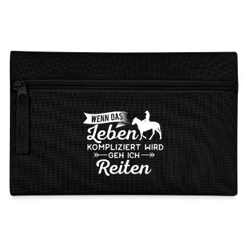 Pferd Pferde Reiten Galopp Leben - Federtasche - Schwarz - Vorne