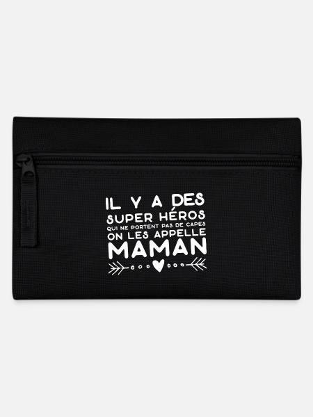 "maman super héros" t-shirt humour mère - Trousse - noir
