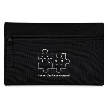 Puzzle Partnershirt Ehepaar Verliebte Paar Pärchen - Federtasche - Schwarz - Vorne